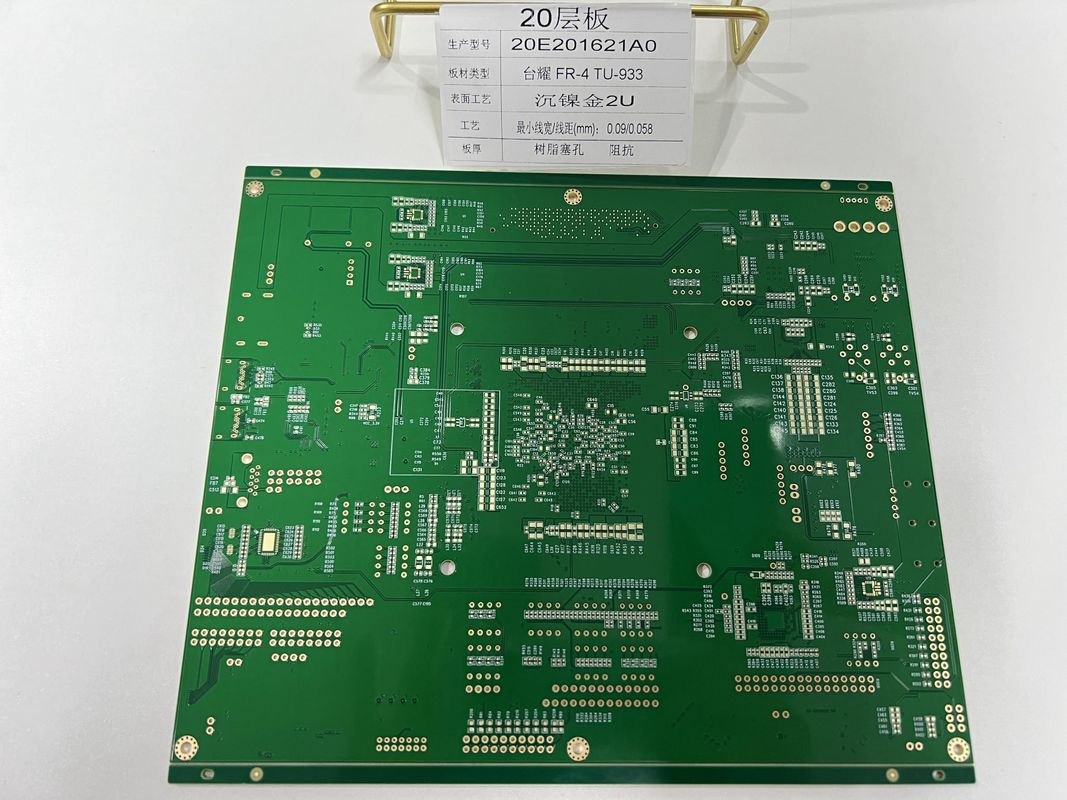 6-32 Schicht HDI-PCB Herstellung mit 0,25 mm BGA und Halbloch für Lampensteckdose 20 Schichten Tuc TU-933 Hochgeschwindigkeits-PCB
