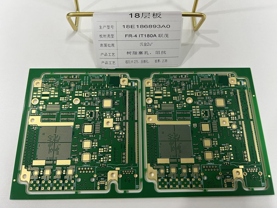 FR4 IT180 18Schichten 3+N+3 HDI-PCB-Board-Prototyp mit Crimp-Loch 3/3Mil Spuren X RAY getestet HDI-Quickturn ENIG