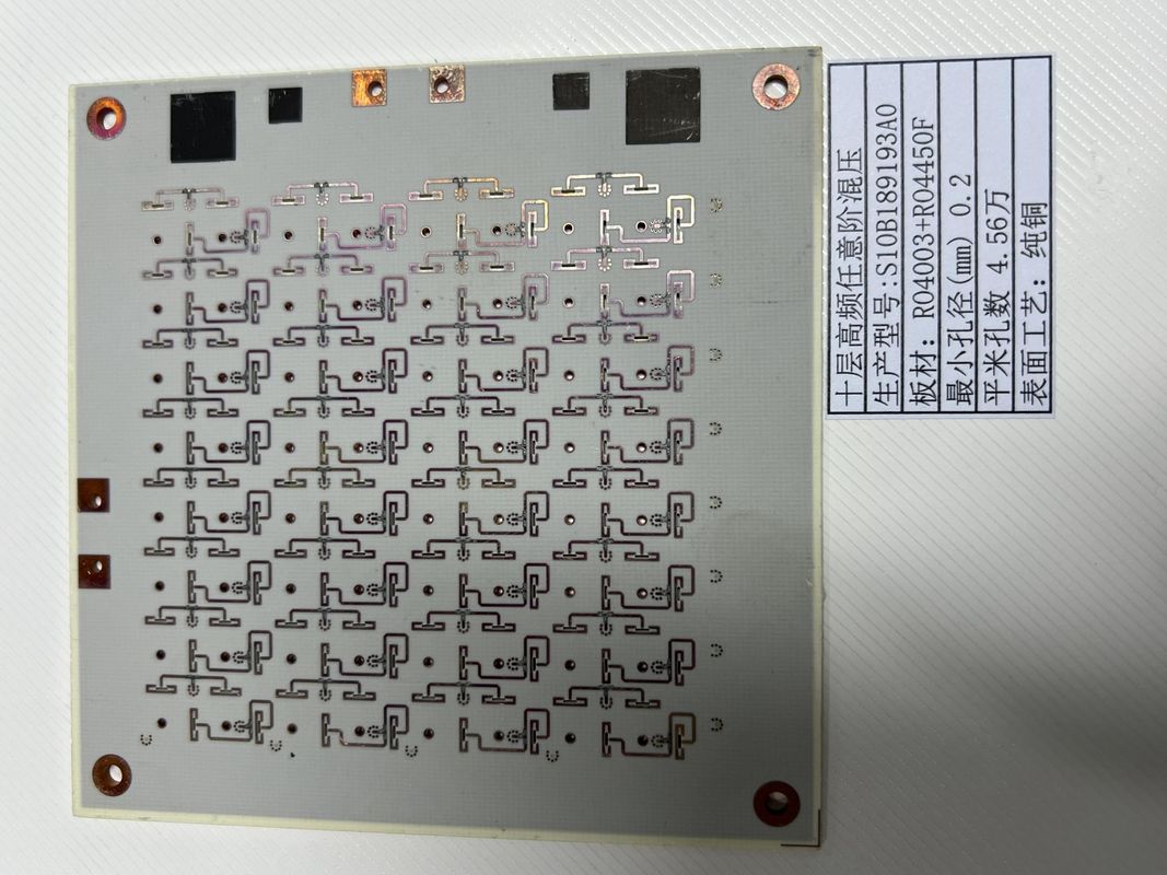 Umdrehen jeglicher HDI-PCB-Schicht mit einer Oberflächenabschlusslinie von mindestens 3 mm HASL / ENIG ROGERS+FR4