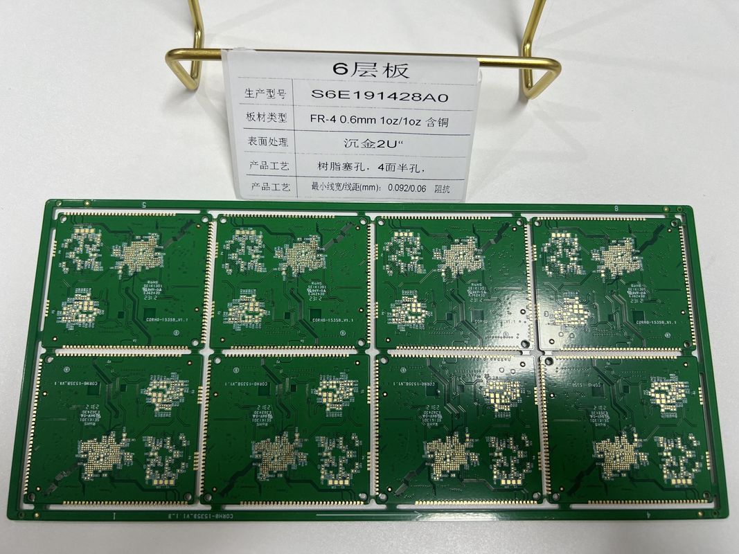 Langlebige HDI-PCB-Board 6-32 Schicht HDI Vier Seiten Halblöcher Laser-Loch Größe 0,075Mm