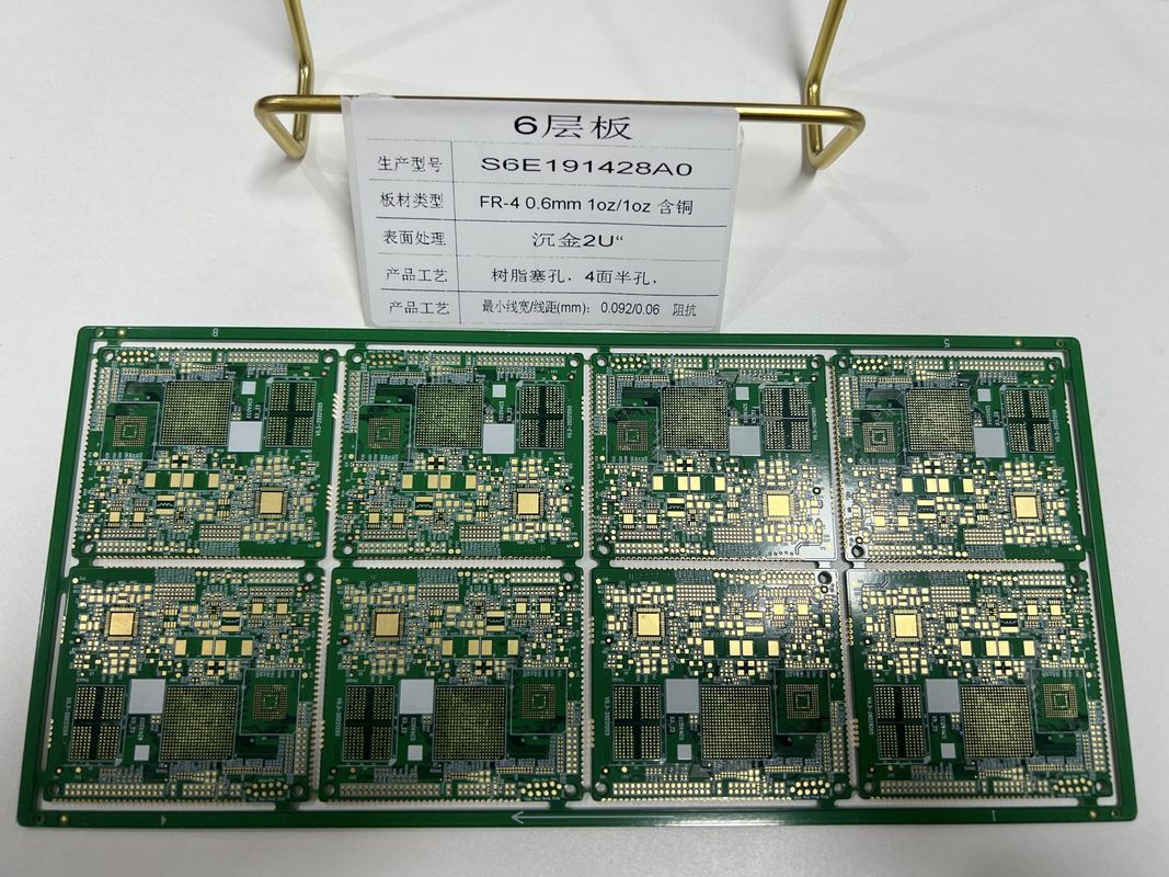 6 Schichten Lampensteckdose HDI Starr-Flex-PCB Halbloch 3/3Mil Impedanzkontrolle