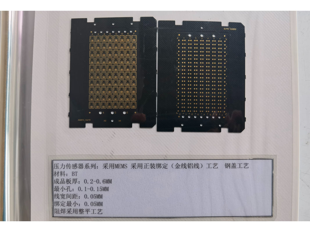 Dauerhafte Elektronik-PCB mit 0,2 mm Kupfergewicht Schwarz Maske Drucksensor-PCB